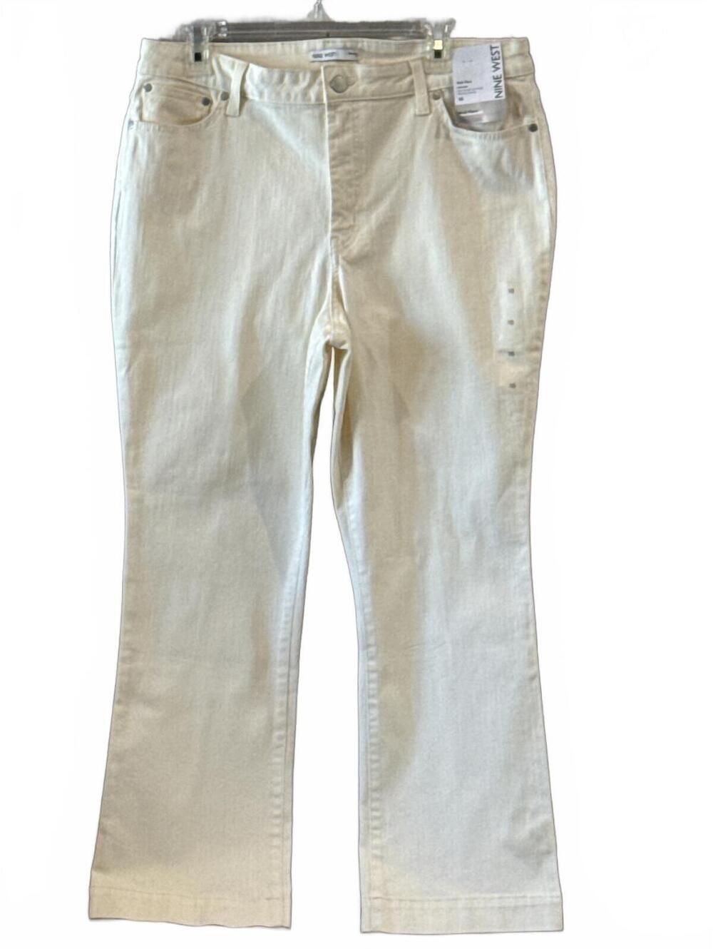 Nine West Kick Flare Jeans Size 16 in Cream